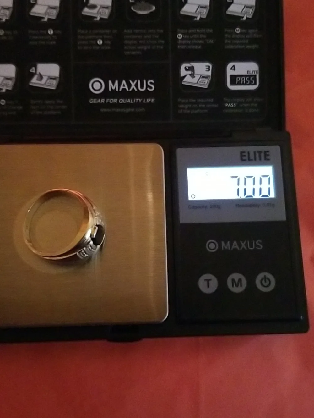 10K gold ring with Onyx and Diamonds